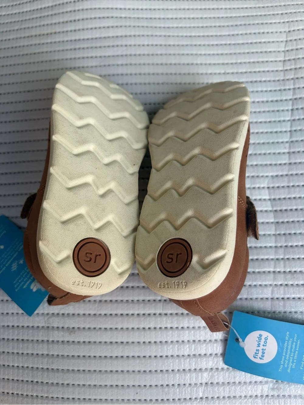 Stride Rite Brown T-Strap Mary Jane Shoes with Star Cutouts